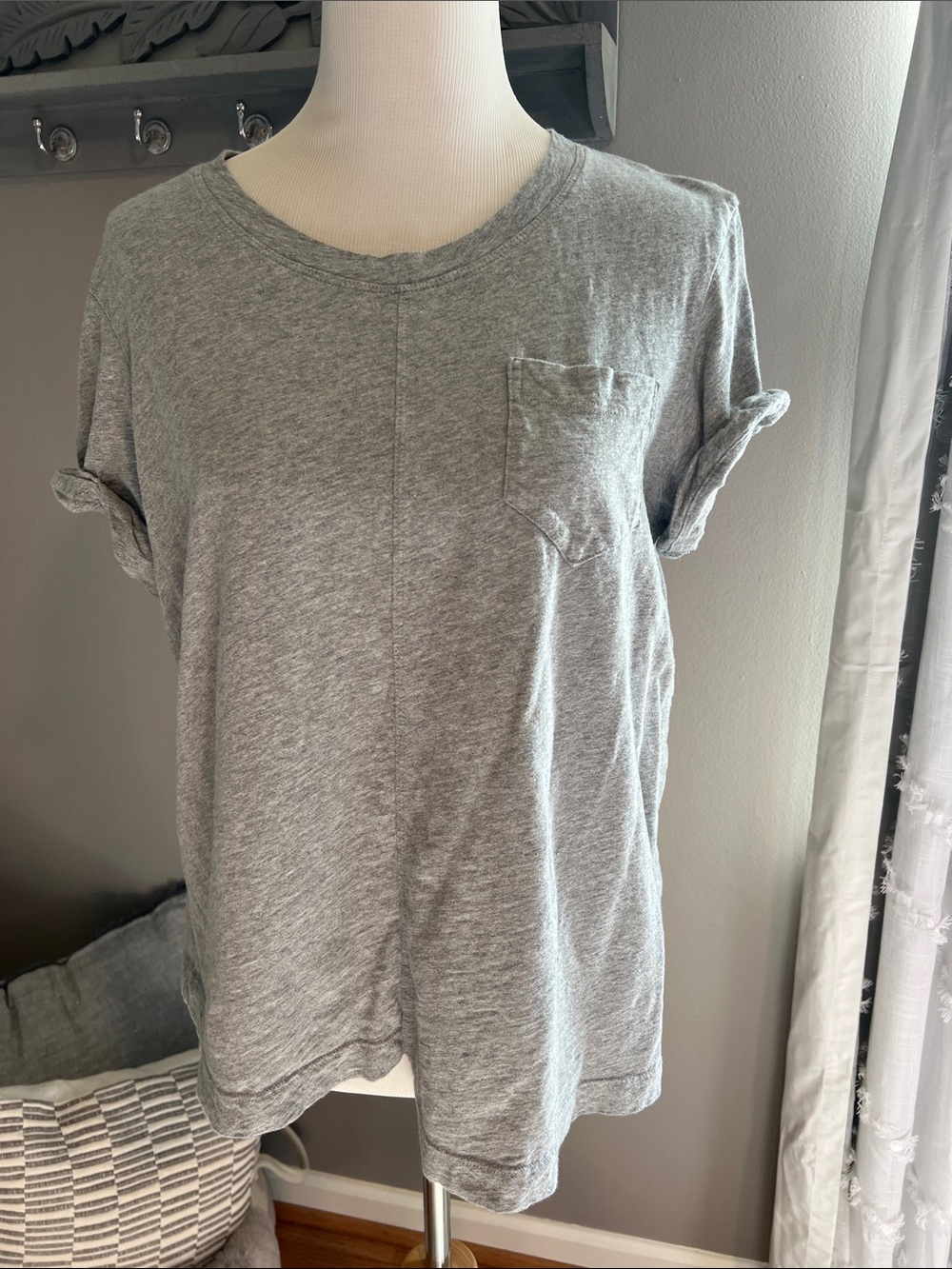 Wilt Everyday Grey Pocket Tee Split Hem